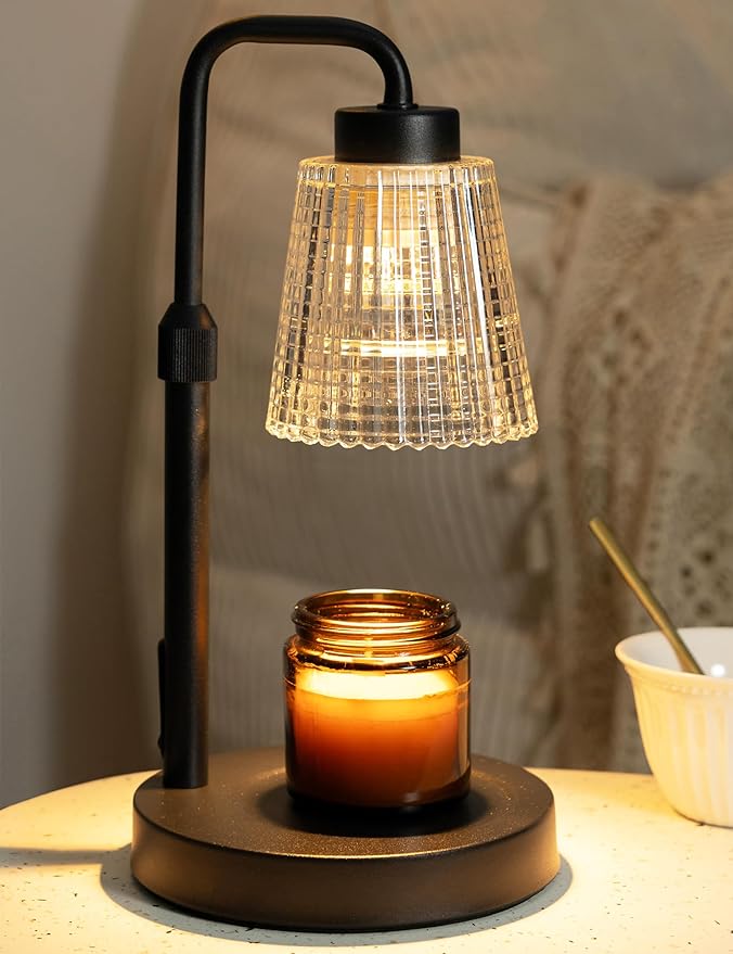 Lámpara calentadora de velas con temporizador regulable, altura ajustable, regalos de inauguración de la casa, decoración de habitación del hogar, regalos de cumpleaños para mujeres y mamá,