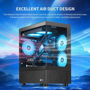 NINGMEI Supreme Master Gaming PC Desktop,AMD Ryzen 7 5700X 8 core 3.4GHz(up to 4.6GHz),GeForce RTX 5060 8GB,32GB DDR4 RAM 3200MHz,1TB NVME SSD,600W PSU,Windows 11 Home 64-bit,Black
