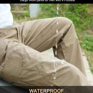 Rapoo Ripstop Water Resistant Cargo Tactical Pants for Men EDC Hiking Work Military Army Pants with 9 Pockets