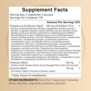 NatureBell Probiótico 200 mil millones de UFC – 40 cepas por porción | 240 cápsulas vegetales con prebióticos y probióticos – Complejo de espectro completo con enzimas – Probióticos diarios para mujeres y hombres