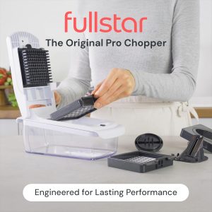Fullstar The Original Pro Chopper - Vegetable Chopper and Spiralizer, Food Chopper with Container, Fruit Slicer, Kitchen Gadgets & Gifts, Home Essentials (4 in 1, White)