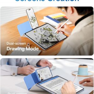 MOFT Dynamic Folio Case for iPad Pro 11- inch (M5 2025 / M4 2024), Silm Magnetic Stand Case with 20+ Viewing Angles, Auto Wake/Sleep, Ultra Thin, Panna Cotta x Faded Jeans