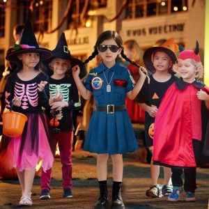 G.C Girls Pilot Costume Dress Sunglasses Accessories Kids Toddler Halloween Cosplay Role Play Party Birthday Gifts