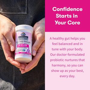 Probiotico Jardín de vida, suplemento para las mujeres, Formulado una vez al día, estabilizante para la mujer, recomendado por Doctores, para la salud digestiva y sin gluten, estable, 30 cápsulas