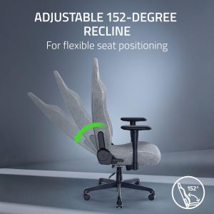 Razer Iskur V2 X Silla ergonómica para juegos: soporte lumbar integrado, asiento ampliado, cojines de espuma de alta densidad, reclinación ajustable de 152 grados, reposabrazos 2D, acabado de tela de