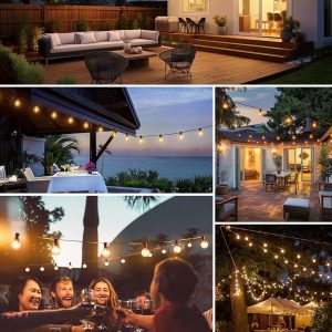 RTTY Outdoor String Lights 200 FT Globe LED Patio Lights with G40 Plastic Bulbs,Waterproof Shatterproof Dimmable Connectable Hanging for Backyard Porch Balcony Party Cafe Deck Decor