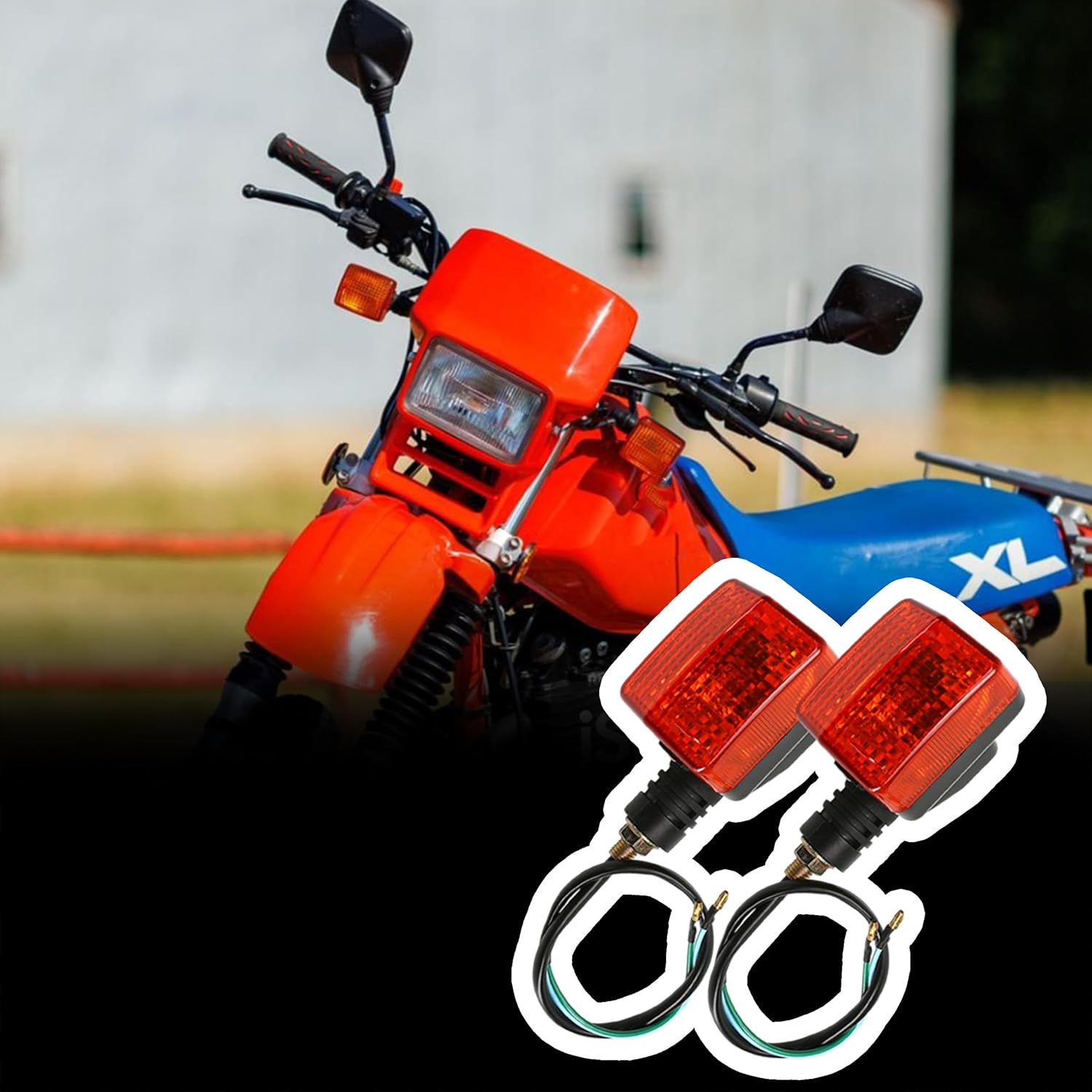 2 Pairs Motorcycle Turn Signal Light Indicator Halogen Lamp For XR650L 1993-2020 For Honda XR250L 1991-1996 Rear Lights Lamp Indicator Winker Blinker Replacement