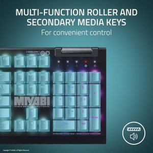 Razer BlackWidow V4 X Teclado mecánico para juegos: interruptores verdes táctiles y clicky - 6 teclas macro - Chroma RGB - Teclas ABS Doubleshot - Amortiguación de sonido y estabilizadores - Zenless Zone Zero Edition