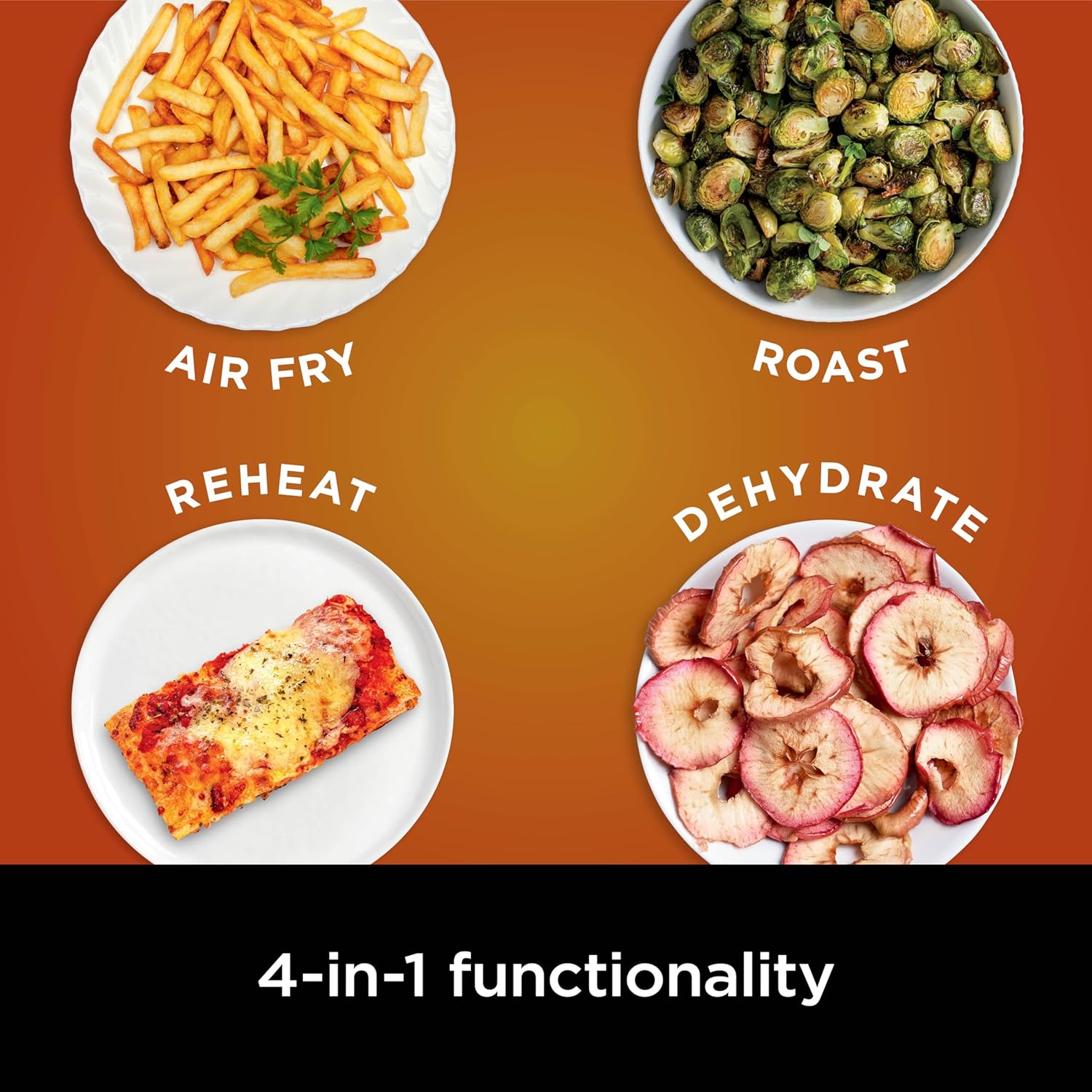 Ninja Freidora de aire | Freidora de aire profesional 4 en 1, asar, recalentar, deshidratar | Capacidad de 5 cuartos de galón para hasta 4 libras de papas fritas | Temperatura máxima de 400 F | Cesta antiadherente y plato para verduras | 120 V | Gris | AF141