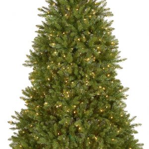National Tree Company 7 ft Pre-Lit Dunhill Fir Full Artificial Christmas Tree, 700 Clear Lights, 2,144 Tips, Includes Stand, Green