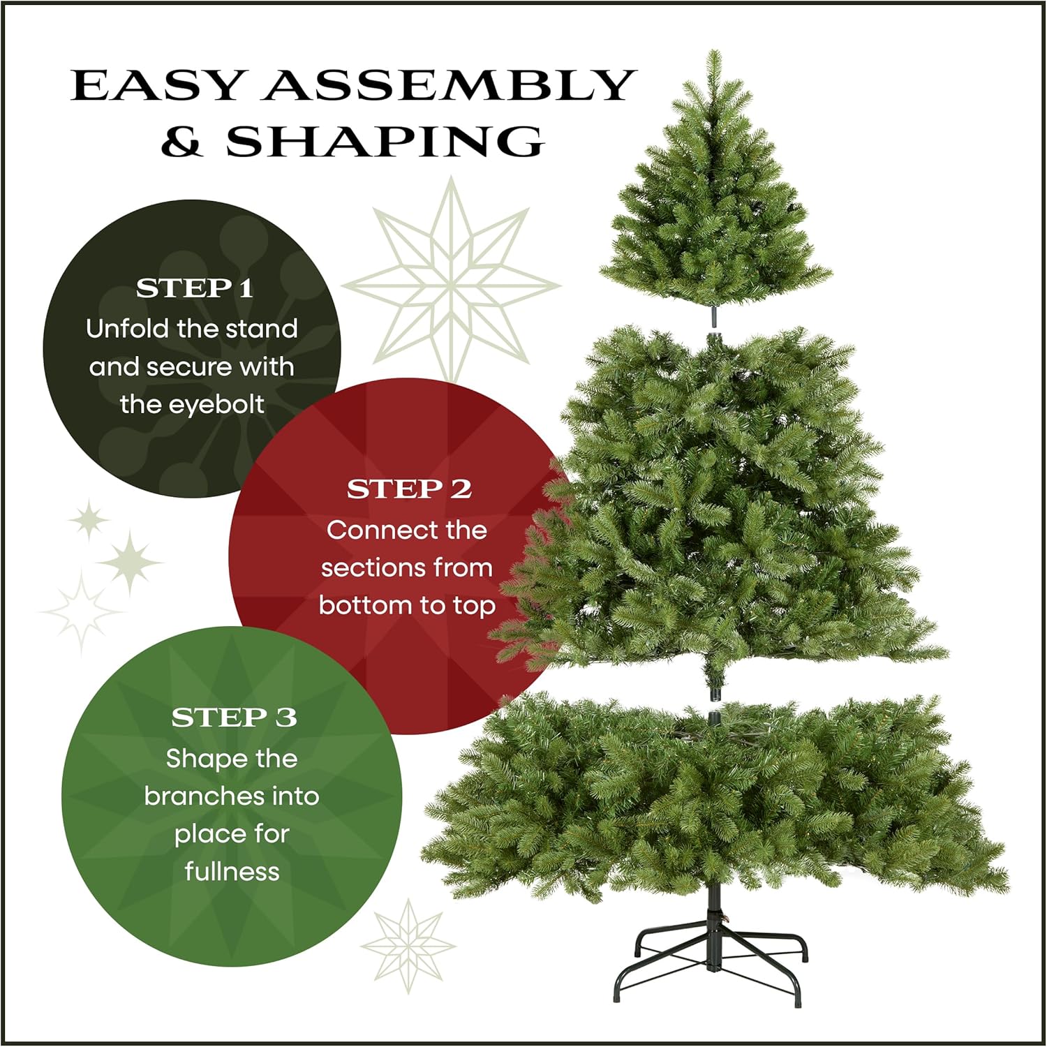 National Tree Company 7 ft Pre-Lit Dunhill Fir Full Artificial Christmas Tree, 700 Clear Lights, 2,144 Tips, Includes Stand, Green