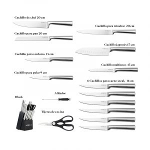 PICCA Set de cuchillos Profesional de 16 piezas