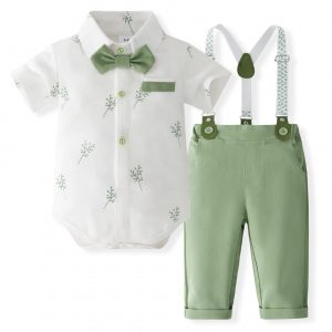 Traje formal de 4 piezas color verde