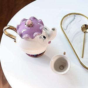 GZHaiTuoSi Cartoon New Beauty And The Beast Teapot Mug Mrs Potts Chip Tea Pot Cup One Set Lovely & set