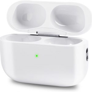 Airpod Charging Case Compatible for Airpods Pro 1&2 Generation - Wireless Charger Case Replacement with Bluetooth Pairing Sync Button, No Earbuds, Lightning - White