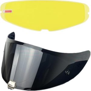 HJ-26 Visera de casco con película antiniebla, protección UV, protector facial compatible con HJ26, HJC Rpha 70, Rpha 70 St, Rpha 11, Rpha 11 Pro, HJ-26St (negro oscuro + película antivaho)