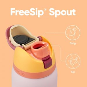 Owala FreeSip - Botella de agua aislada de acero inoxidable con popote para deportes y viajes, sin BPA, 32 onzas, tienda de dulces