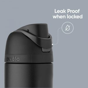 Owala - Botella de agua FreeSip de acero inoxidable con aislamiento, sin bisfenol A, incluye sorbete, para deportes y viajes, 24 oz, Denim