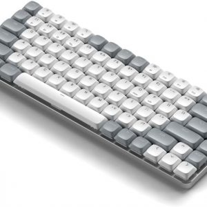 Satechi SM1 - Teclado mecánico 75% para Mac y Windows, teclado Bluetooth retroiluminado LED, 84 teclas compacto inalámbrico, para juegos, para Mac y Windows - Gris claro/Blanco