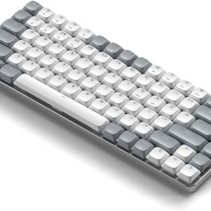Satechi SM1 - Teclado mecánico 75% para Mac y Windows, teclado Bluetooth retroiluminado LED, 84 teclas compacto inalámbrico, para juegos, para Mac y Windows - Gris claro/Blanco
