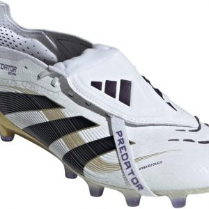 adidas Elite - Tacos de fútbol de césped artificial con lengua plegable, color blanco