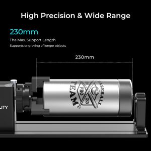 Creality Rotary Kit Pro, Laser Rotary Roller 3 in 1 Multi-Function Engraving Accessories for Laser Engraver, Jaw Chuck Rotary for Engraving Wine Glass, Baseball Bat, Ring and Most Cylindrical Objects