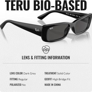 Ray-Ban RB4425 TERU BIO-BASED Rectangle Shaped Sunglasses for Men & Women with Official RAYBAN Eyewear Kit