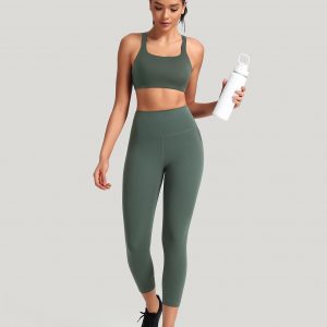 HeyNuts Workout Pro Leggings 21'' Capri, Compression High Waisted Workout Pants
