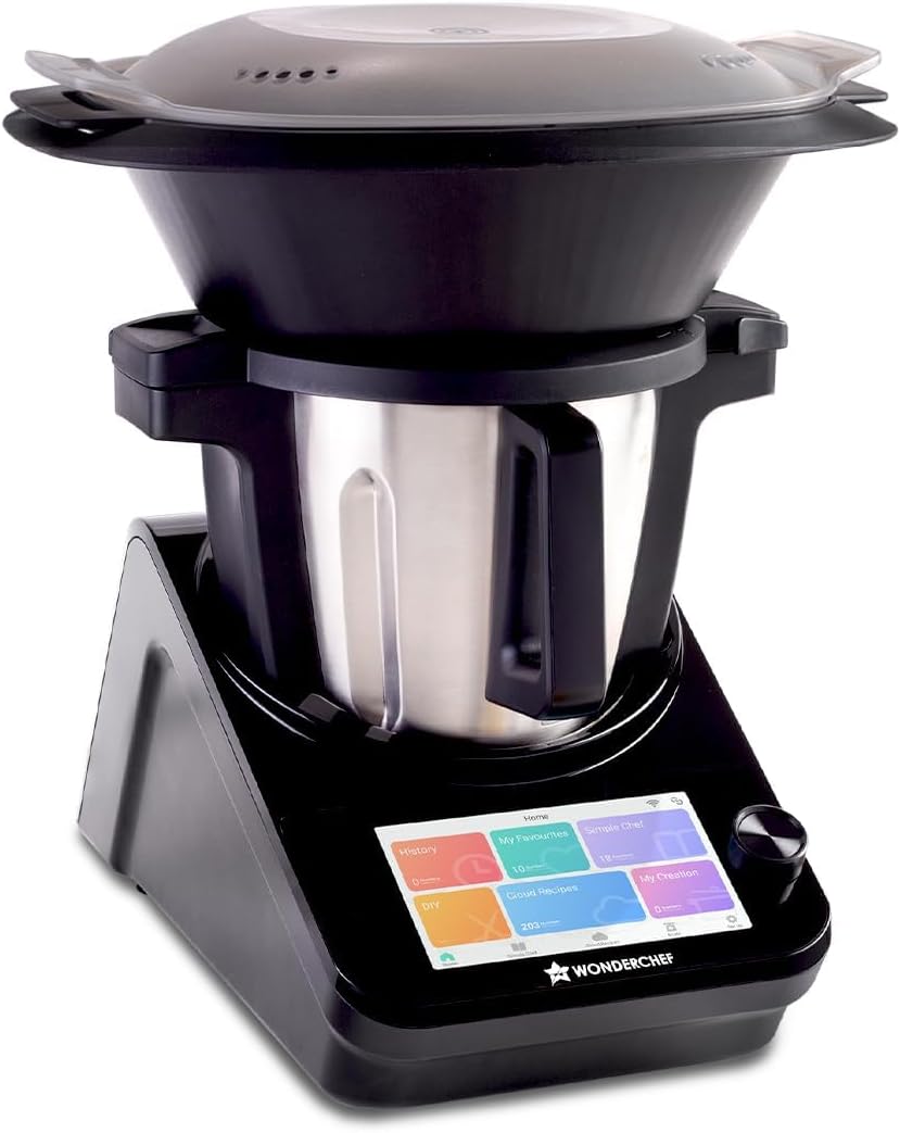 Wonderchef Chef Magic | Robot de cocina todo en uno para cocina india e internacional | Cortar automático, saltear, revolver, amasar... | Aplicación móvil | Recetas del chef Sanjeev Kapoor | Garantía