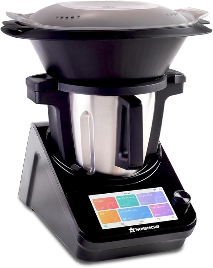 Wonderchef Chef Magic | Robot de cocina todo en uno para cocina india e internacional | Cortar automático, saltear, revolver, amasar... | Aplicación móvil | Recetas del chef Sanjeev Kapoor | Garantía