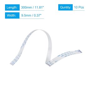MECCANIXITY FFC FPC Flat Flexible Cable, 18 Pin 0.5mm Pitch 300mm Long (A Type) for LCD 3D Printer Camera DVD TV Laptop Audio Pack of 10