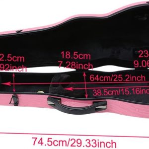 Vetimobato 4/4 Full Size Violin Case High strength Carbon fiber hard Violin Case with Hygrometer, Accessory Compartment, Backpack straps and 2 Bow holder