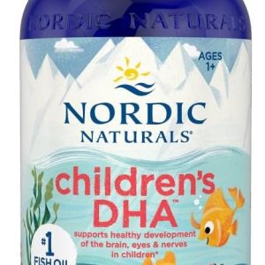 Nordic Naturals DHA para Niños, Fresa - 16 oz para Niños - 530 mg de Omega-3 con EPA y DHA - Desarrollo y Función Cerebral - Sin OGM - 192 Porciones