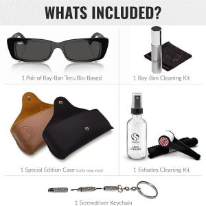 Ray-Ban RB4425 TERU BIO-BASED Rectangle Shaped Sunglasses for Men & Women with Official RAYBAN Eyewear Kit