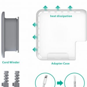 TATOFY Case Compatible with Apple MacBook 60w, 61w, 67w Charger, Travel Cord Organizer MacBook Accessories (for Apple 60W, 61W MagSafe Adapter, 67W USB-C Adapter)