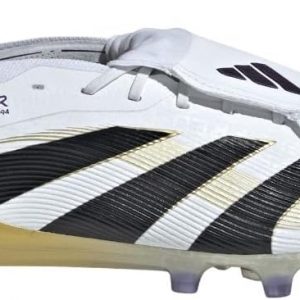 adidas Elite - Tacos de fútbol de césped artificial con lengua plegable, color blanco