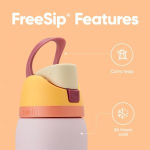 Owala FreeSip - Botella de agua aislada de acero inoxidable con popote para deportes y viajes, sin BPA, 32 onzas, tienda de dulces