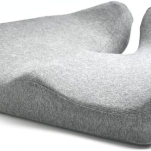 C CUSHION LAB Patented Pressure Relief Seat Cushion for Long Sitting Hours on Office/Home Chair, Car, Wheelchair - Extra-Dense Memory Foam for Hip, Tailbone, Coccyx, Sciatica - Light Grey
