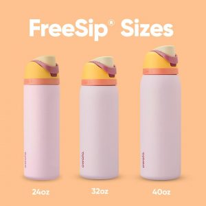 Owala FreeSip - Botella de agua aislada de acero inoxidable con popote para deportes y viajes, sin BPA, 32 onzas, tienda de dulces