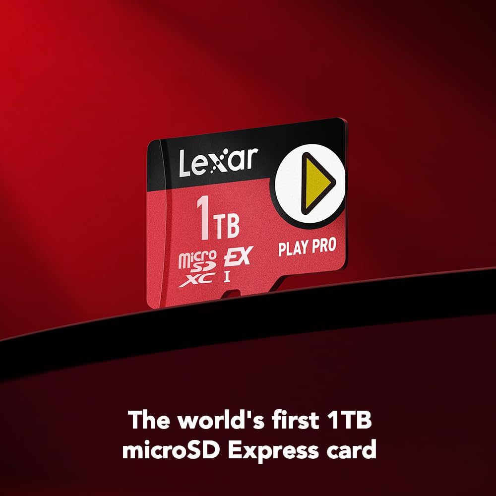 Lexar Tarjeta microSD Express Play PRO de 512 GB, UHS-I, C10, U3, V30, Full HD, 4K, tarjeta de memoria de hasta 900/600 MB/s, compatible con Nintendo-Switch 2, ASUS ROG Ally, Steam Deck, Gaming