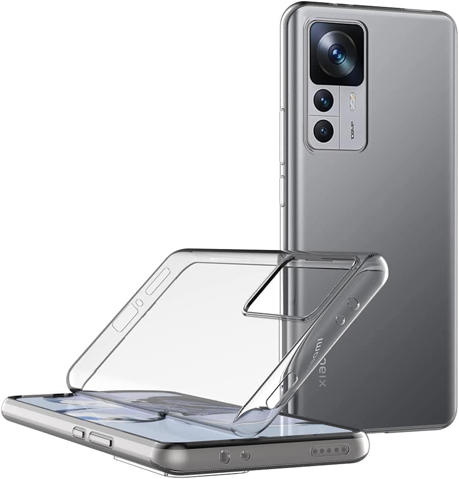 Funda para Xiaomi Mi 12T/Mi 12T Pro/Redmi K50 Ultra (6.67 pulgadas) Suave TPU Goma Gel Parachoques Transparente Cubierta Trasera
