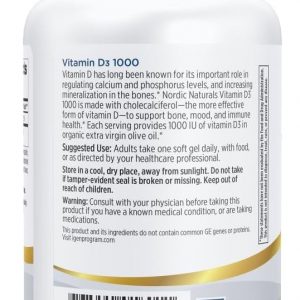 Nordic Naturals Pro Vitamin D3 1000, Orange - 120 Mini Soft Gels - 1000 IU Vitamin D3 - Supports Healthy Bones, Mood & Immune System Function - Non-GMO - 120 Servings