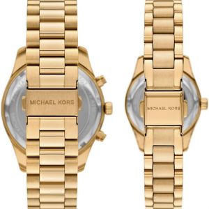 Michael Kors Lexington Three-Hand Gold-Tone Stainless Steel Bracelet Watch Gift Set (Model: MK4950SET)