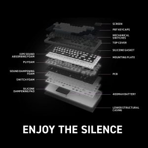 msi Forge GK600 TKL Wireless Sky - Mechanical Linear SWITCHES - Dye-Sublimated PBT Keycaps, Anti-Slip Base, RGB LED, USB 2.0, Bluetooth, 2.4 GHz - Tenkeyless