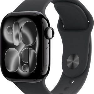 Apple Watch Series 11 [GPS 42mm] Smartwatch with Jet Black Aluminum Case with Black Sport Band - S/M. Sleep Score, Fitness Tracker, Health Monitoring, Always-On Display, Water Resistant