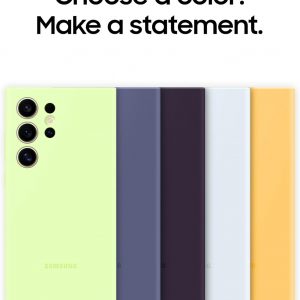 SAMSUNG Galaxy S24 Ultra Silicone Phone Case, Protective Cover with Color Variety, Smooth Grip, Soft and Sleek Design, Snug Fit, US Version, EF-PS928TGEGUS, Lime