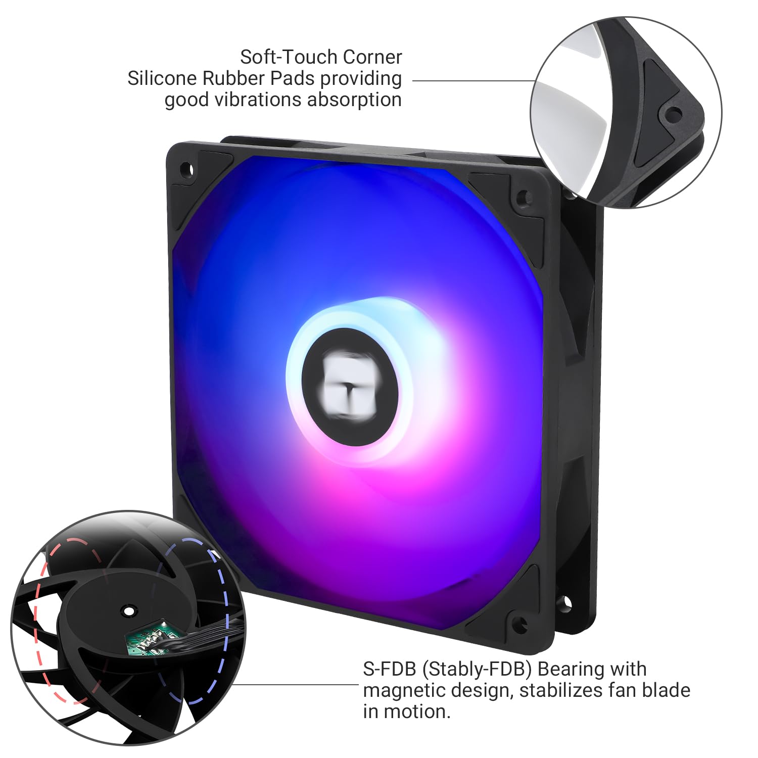 Thermalright TL-C12C-S X3 CPU Fan 120mm ARGB Case Cooler Fan, 4pin PWM Silent Computer Fan wth S-FDB Bearing Included, up to 1550RPM Cooling Fan(3 Quantities)