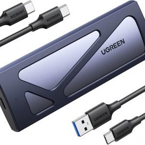 UGREEN Carcasa SSD, Externa USB C Sin Herramientas, Adaptador/Lector M.2 NVMe a USB de 10Gbps Soporta Claves M y B&M y Tamaño 2230/2242/2260/2280 SSDs