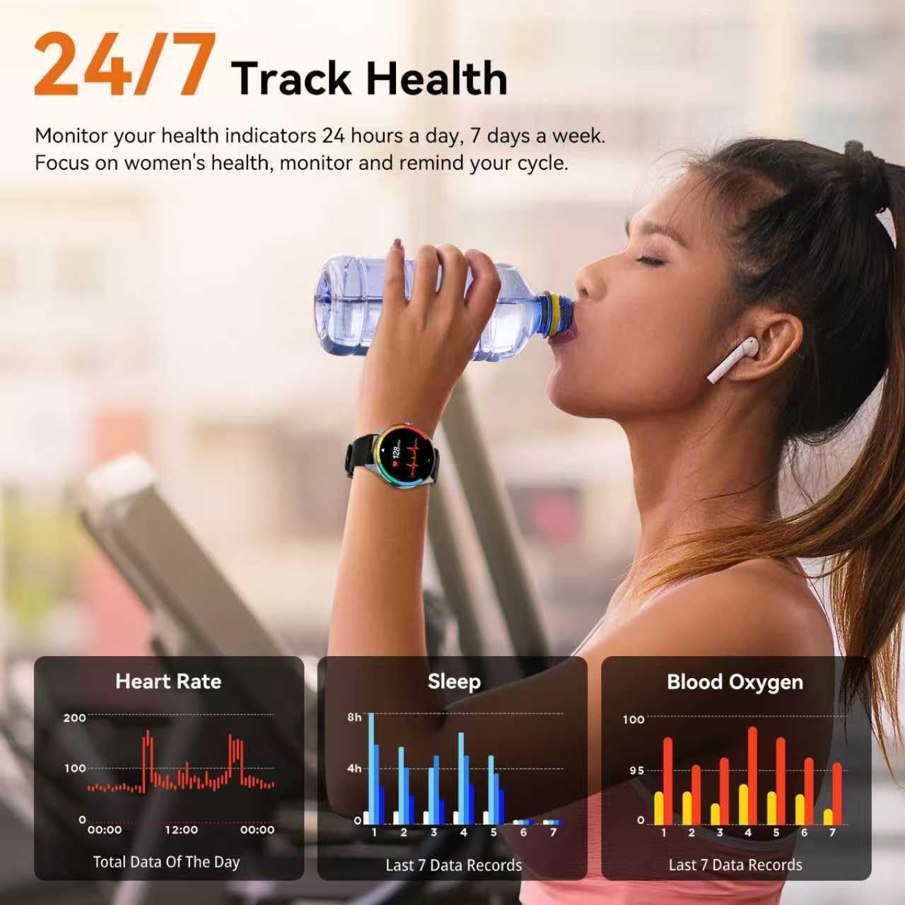 iBesi Smart Watches for Men Women with 1.43" AMOLED Display, 7-Day Battery, 120+ Sport Modes, Bluetooth Calling, Heart Rate & Sleep Monitor, IP68 Waterproof Compatible for iPhone and Android (Black)