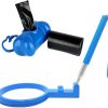 Dog Poop Scooper with Retractable 35.4 In Stainless Steel Handle, One-Click Bag Loading & Disposal, Includes Bone-Shaped Bag Dispenser & Poop Bags, Fits 9 In+ Opening Bags